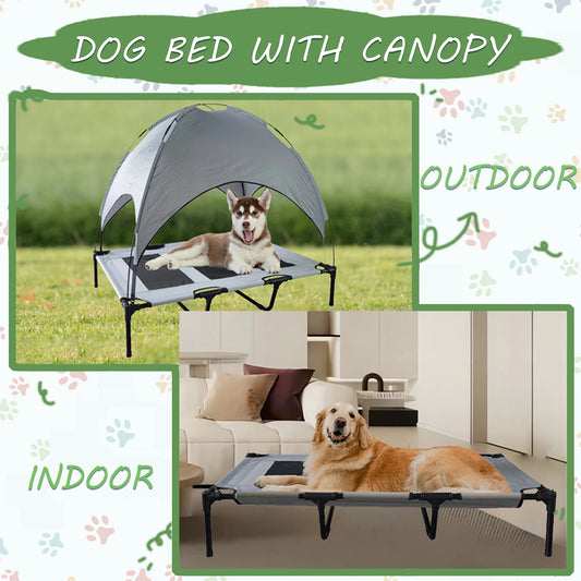 Shanghai Elevated Canopy Dog Bed With Anti Slip Base