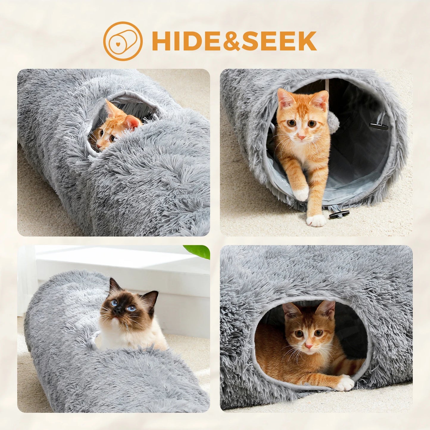 Your Furry Friends Cat Tunnel Collapsible Plush Toy
