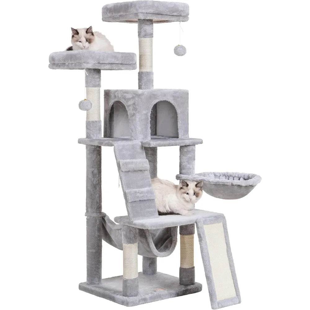Cat Tree Tower Indoor Condo With Plush Perch Basket