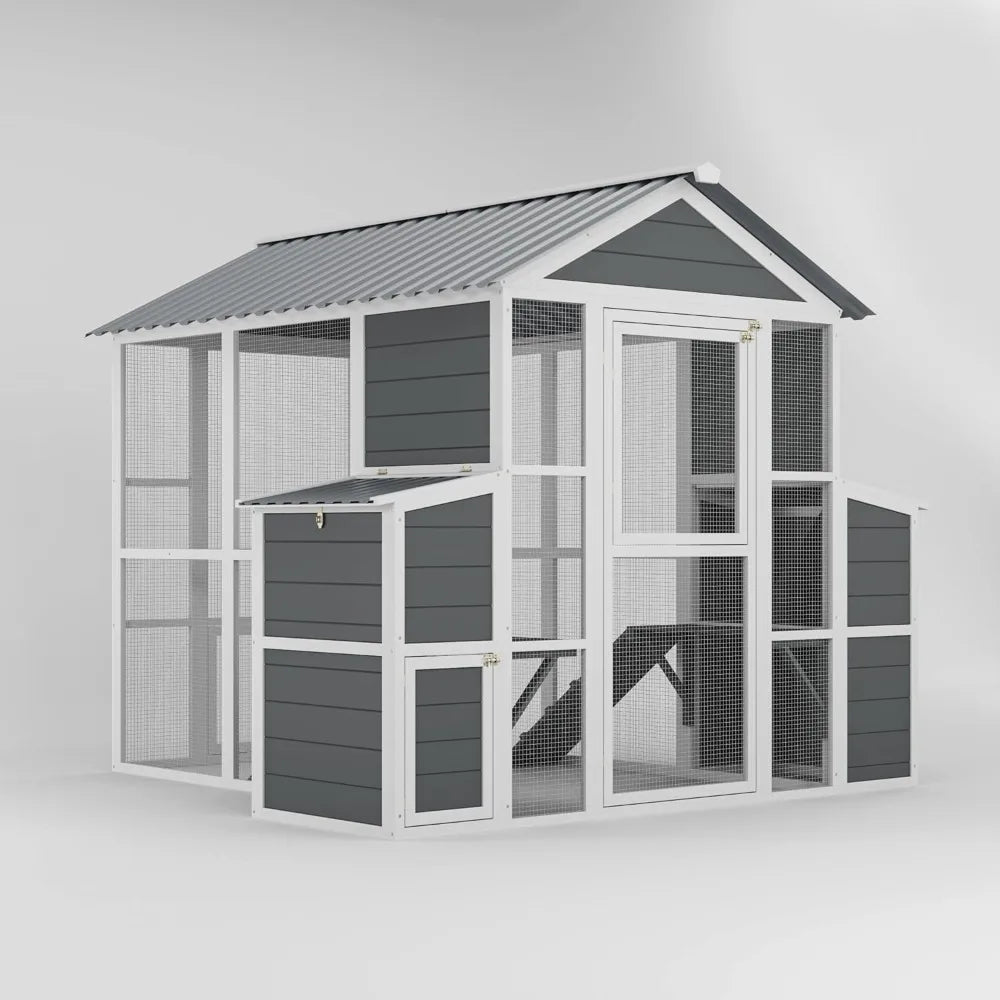 Farm Animals Chicken Coop For 10 Chickens With Nest Boxes