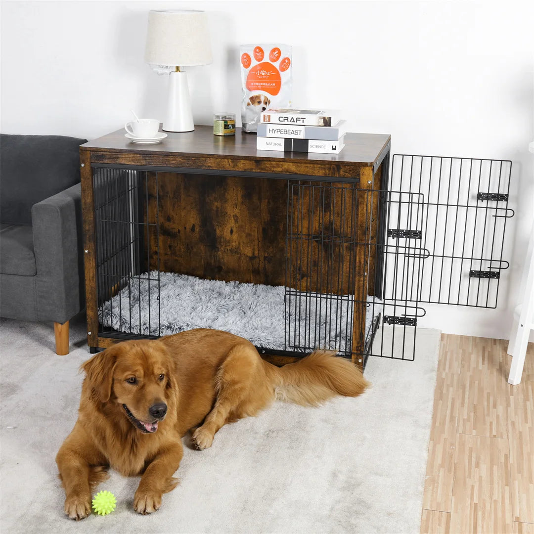 BINGOPAW Dog Cage End Table Kennel Crate Indoor Wood