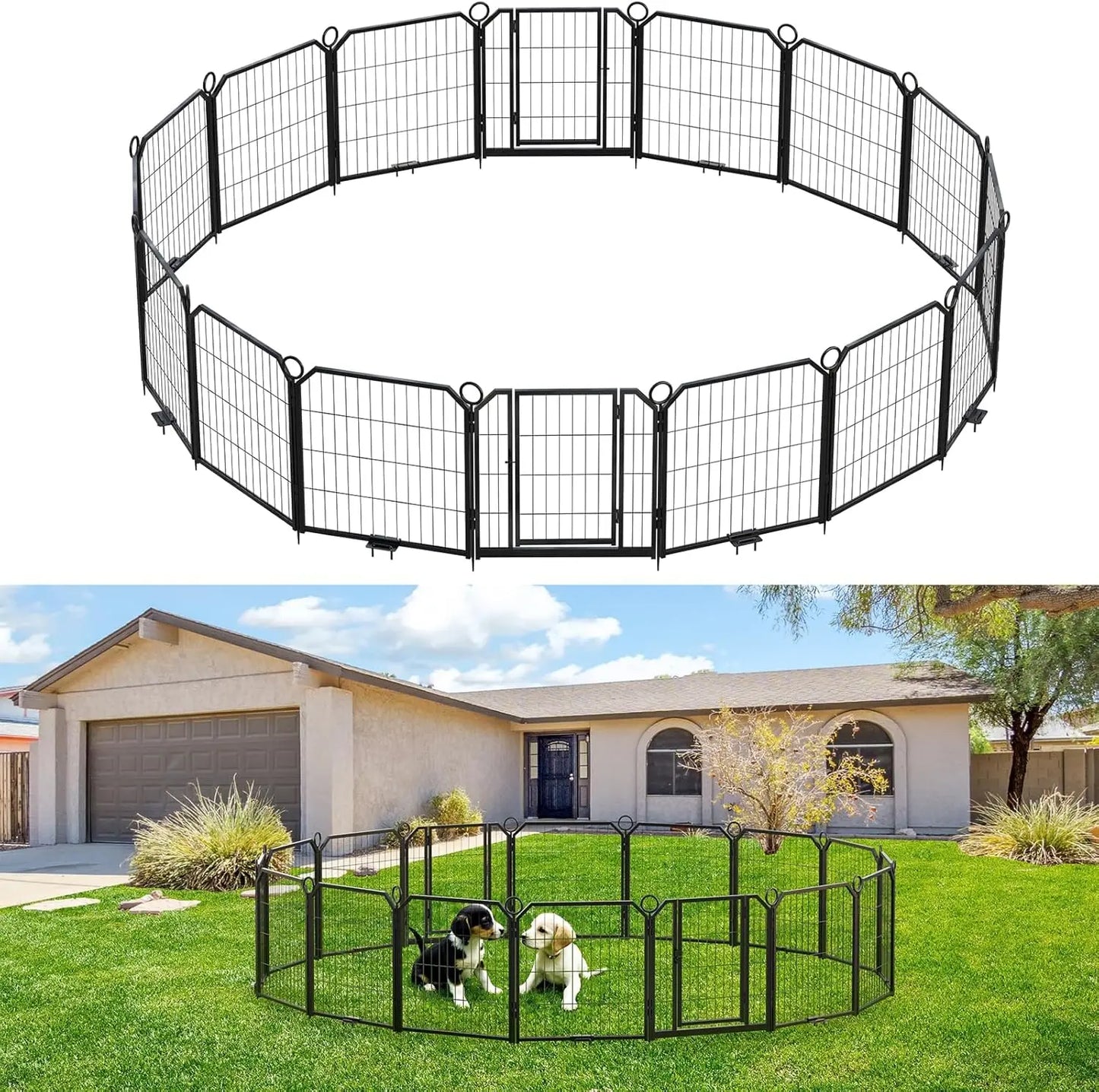 HiMISSH Heavy Duty Portable Dog Playpen Indoor Outdoor