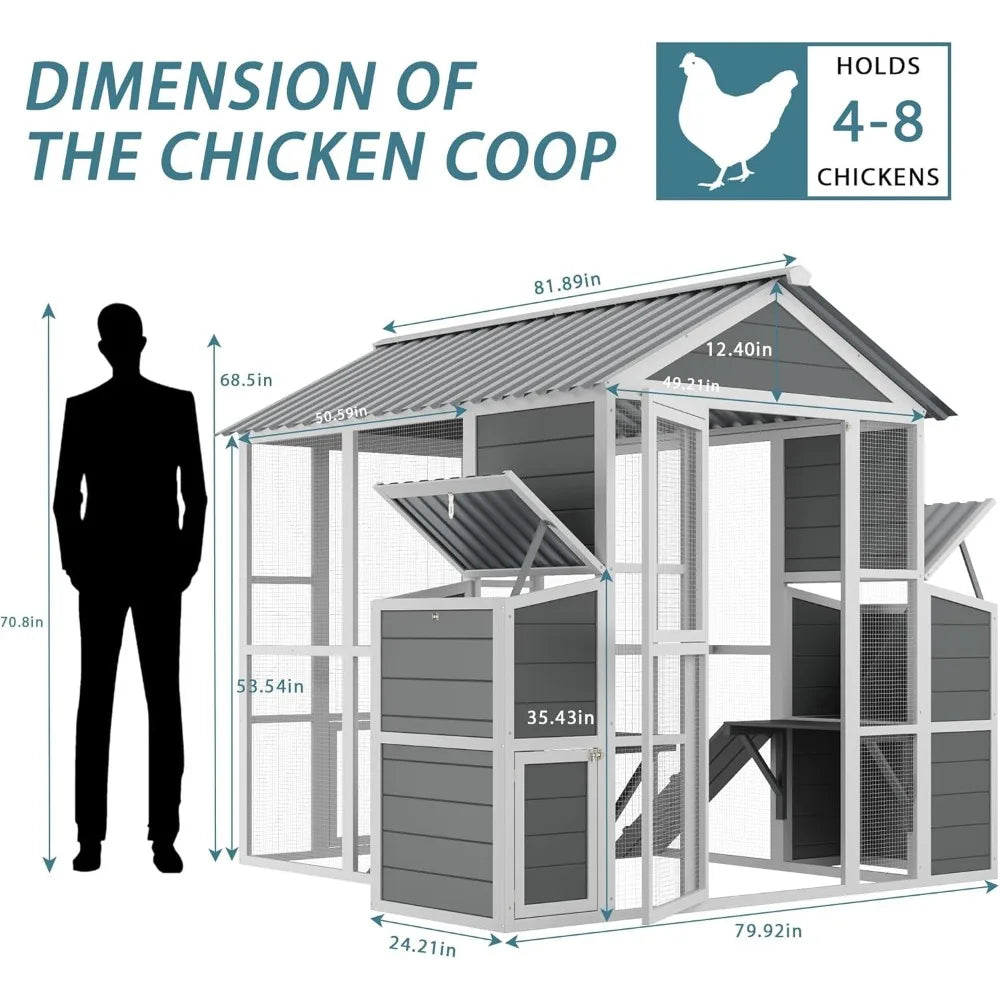 Farm Animals Chicken Coop For 10 Chickens With Nest Boxes