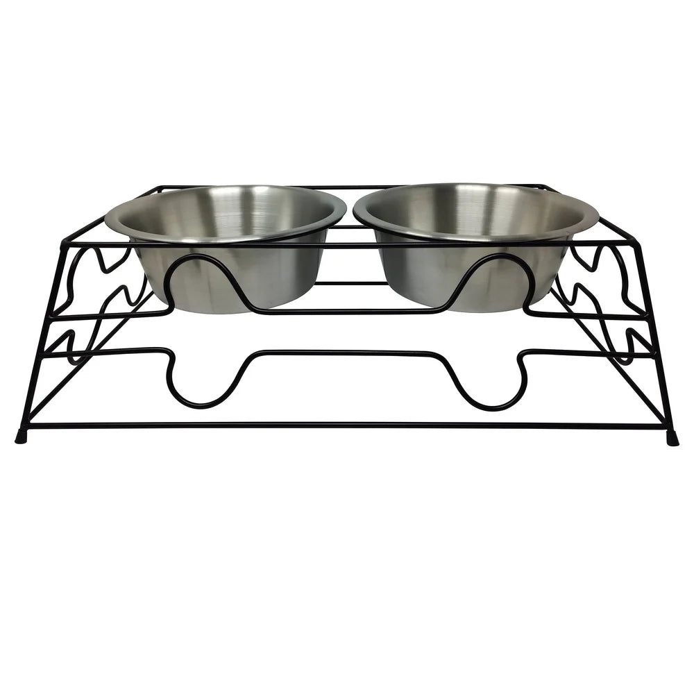 XMSJ Elevated Dog Bowls Stainless Steel Wire Frame Set