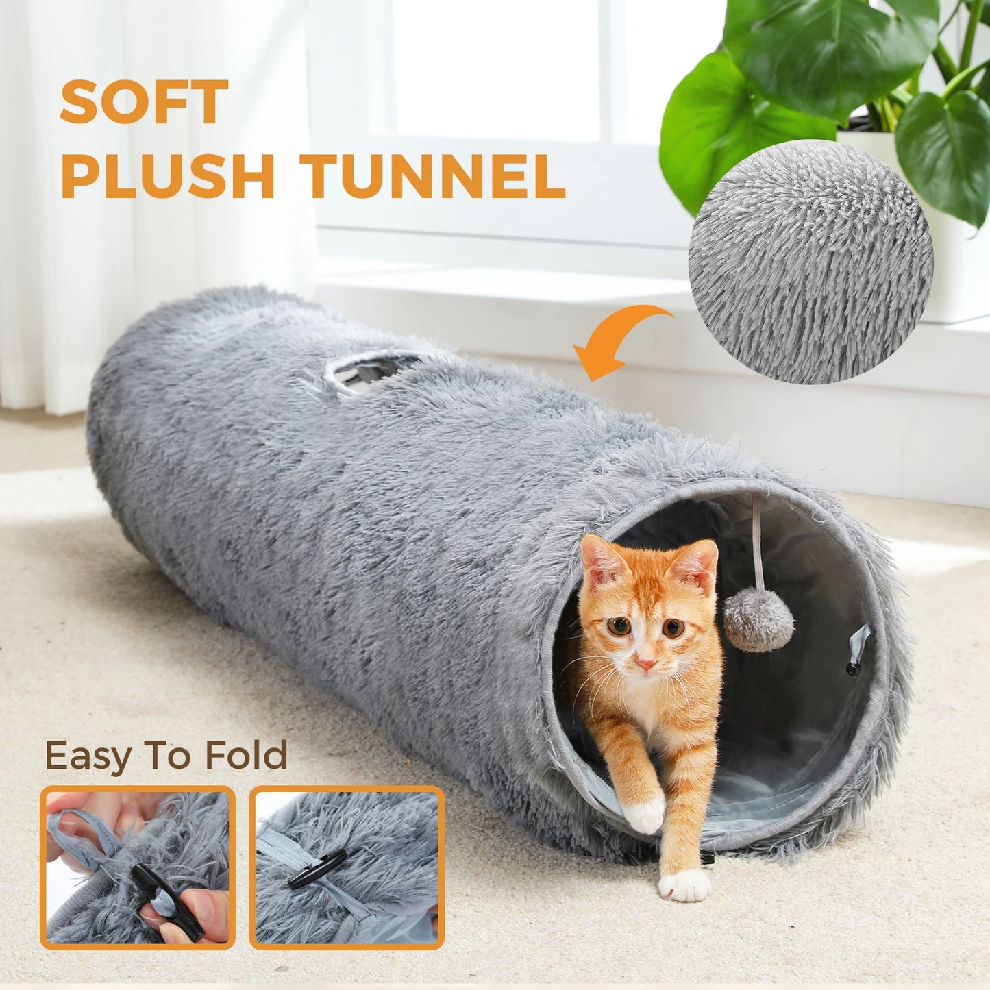 Your Furry Friends Cat Tunnel Collapsible Plush Toy