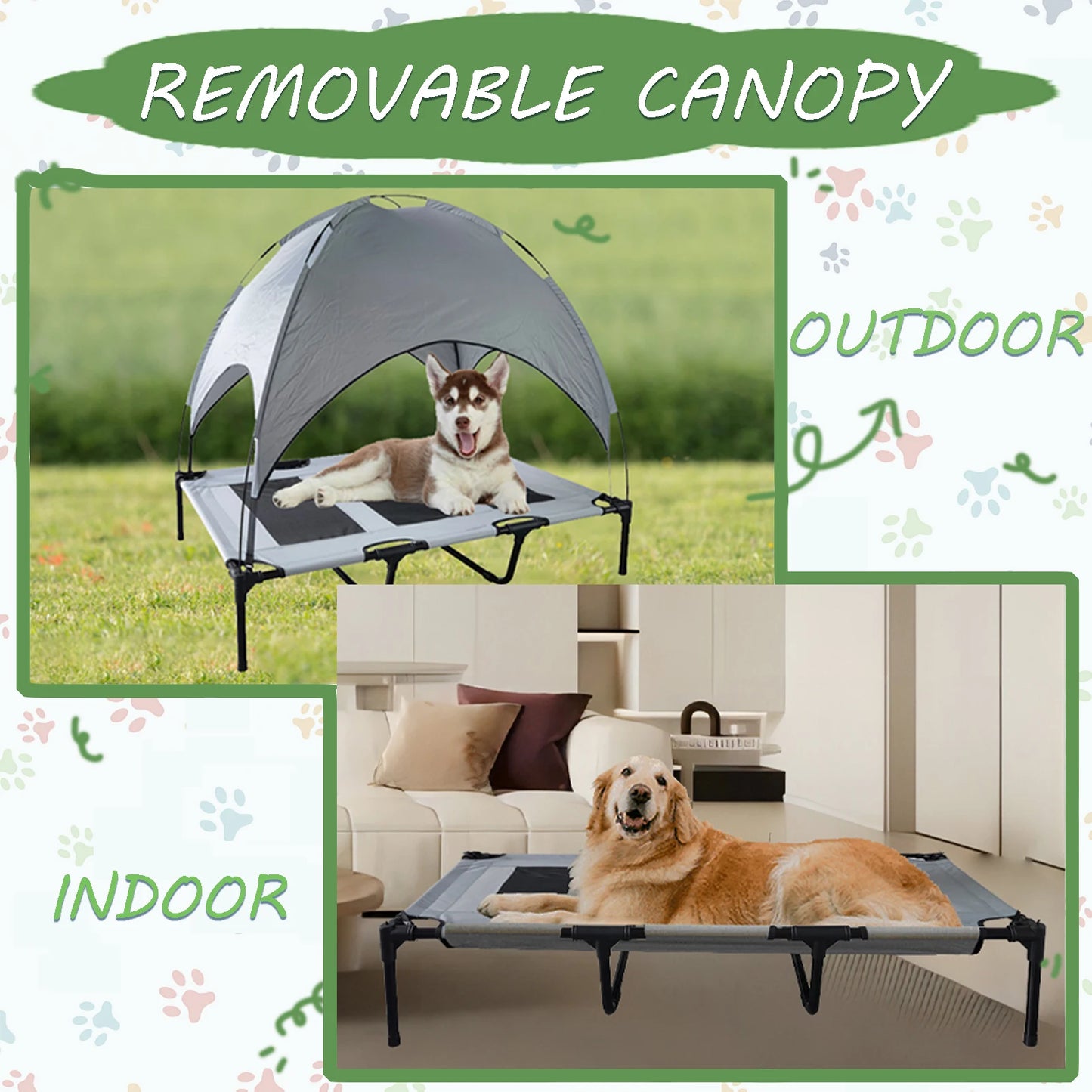 Shanghai Elevated Canopy Dog Bed With Anti Slip Base