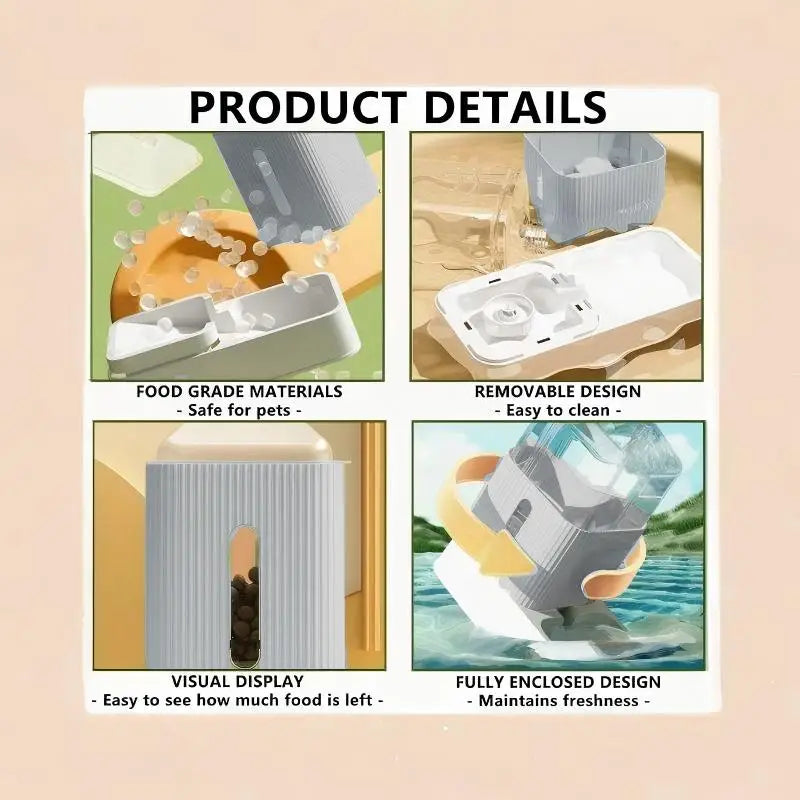 Hign-concerned 3.5L Automatic Pet Feeder Water Dispenser