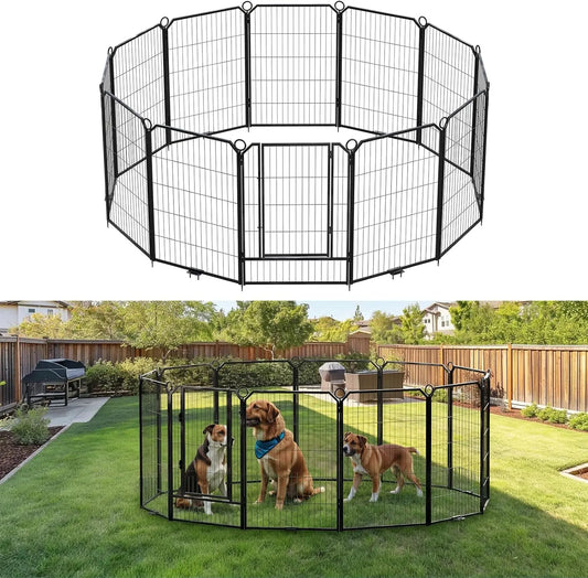 HiMISSH Heavy Duty Portable Dog Playpen Indoor Outdoor