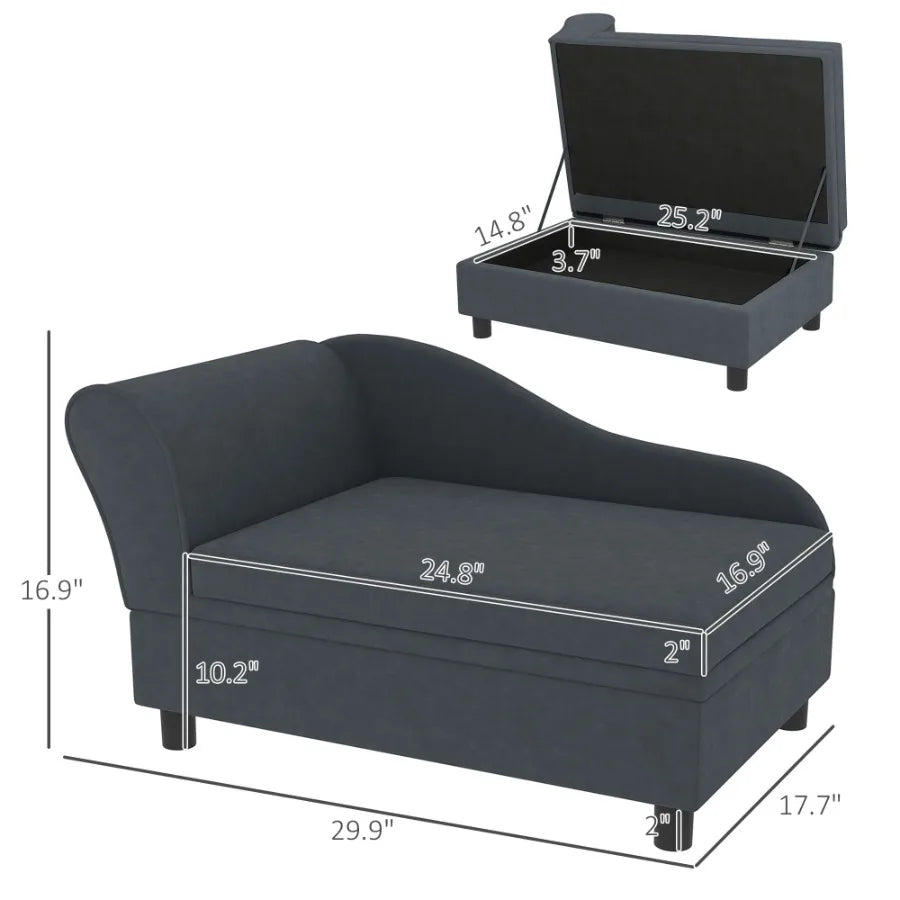 PawHut Pet Sofa Bed With Storage For Cats And Dogs