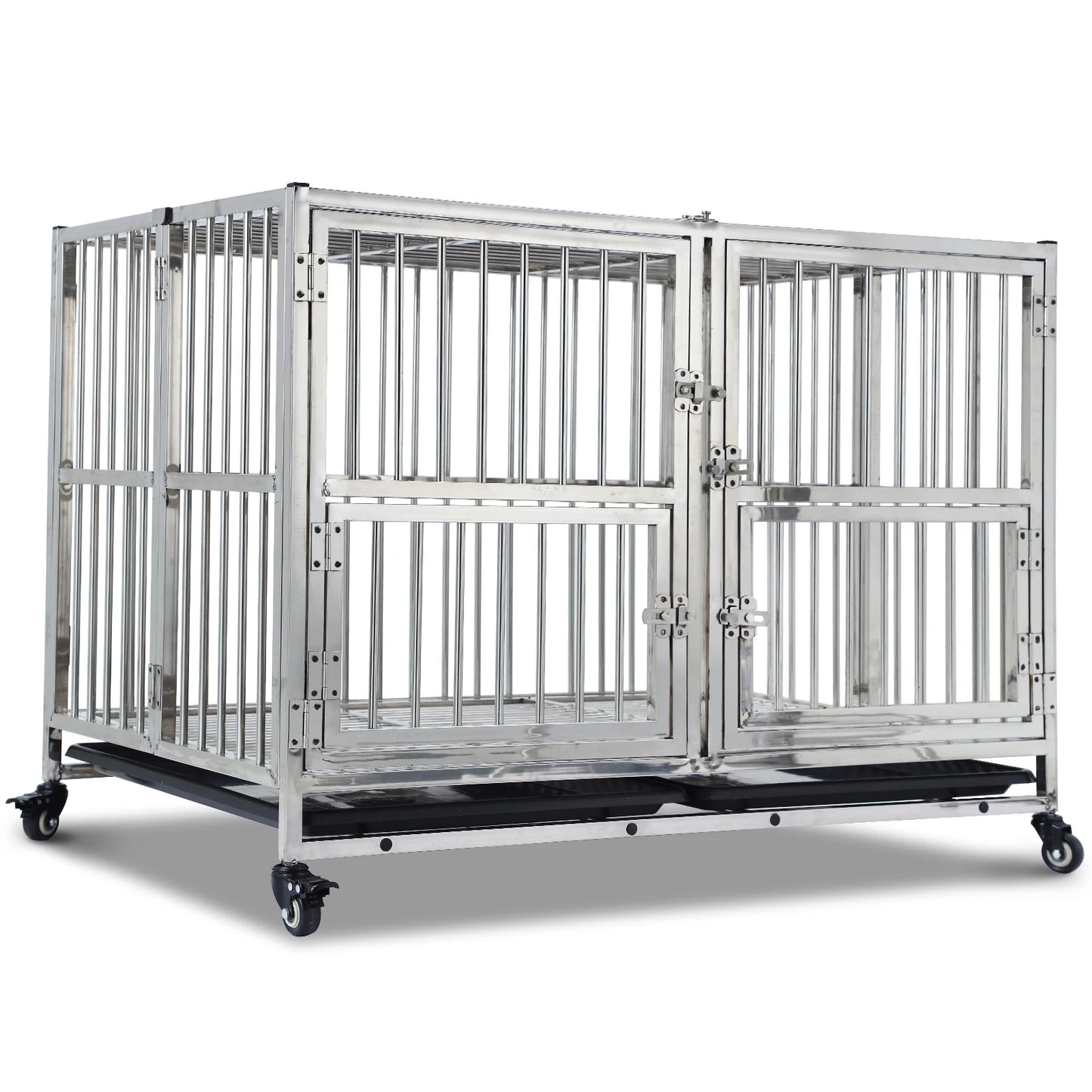 DishyKooker Stainless Steel Heavy Duty Dog Crate Cage