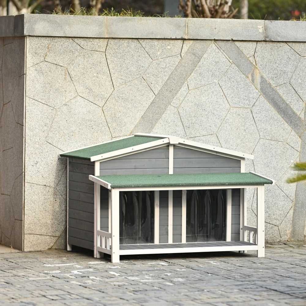 Hign-concerned Wooden Dog House Outdoor Cabin Style Porch