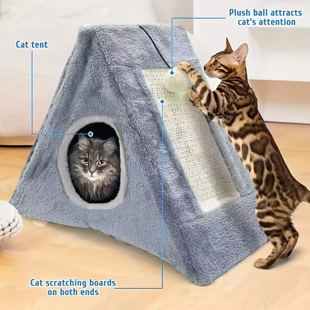 Zhejiang Brand Cat Bed With Plush Ball Toy Scratcher