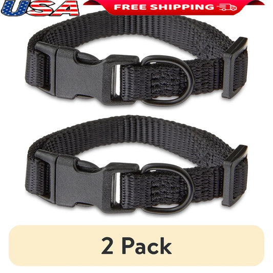 XMSJ Adjustable Polyester Dog Collar Two Pack With D Ring