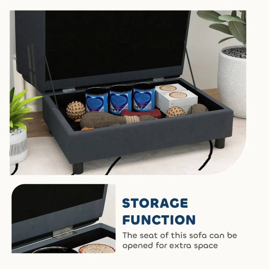 PawHut Pet Sofa Bed With Storage For Cats And Dogs