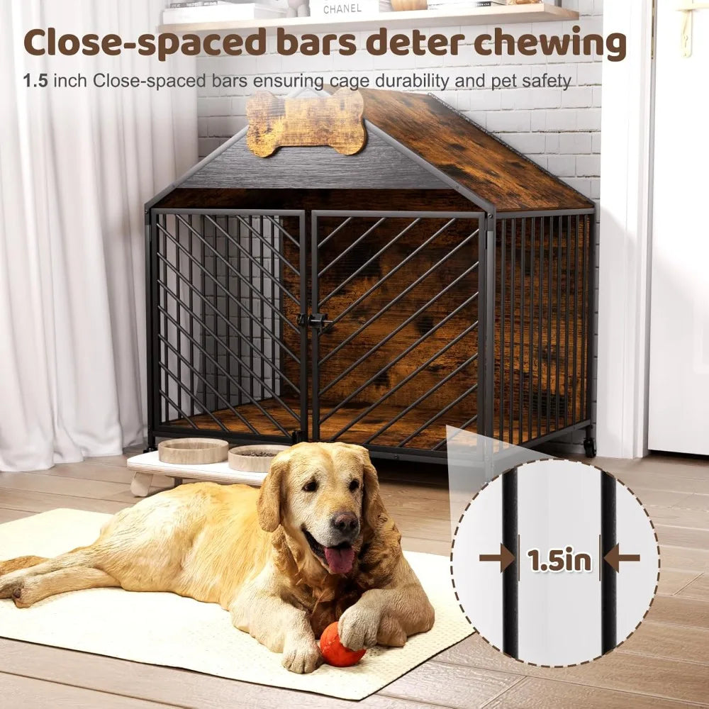 Hign-concerned Heavy Duty Dog Crate For Large Breed Indoor