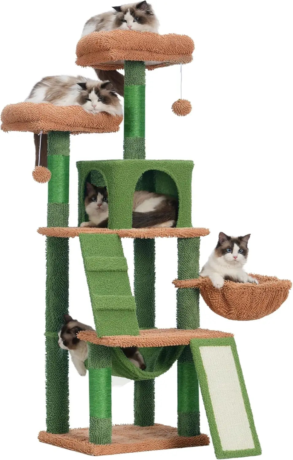 Cat Tree Tower Indoor Condo With Plush Perch Basket