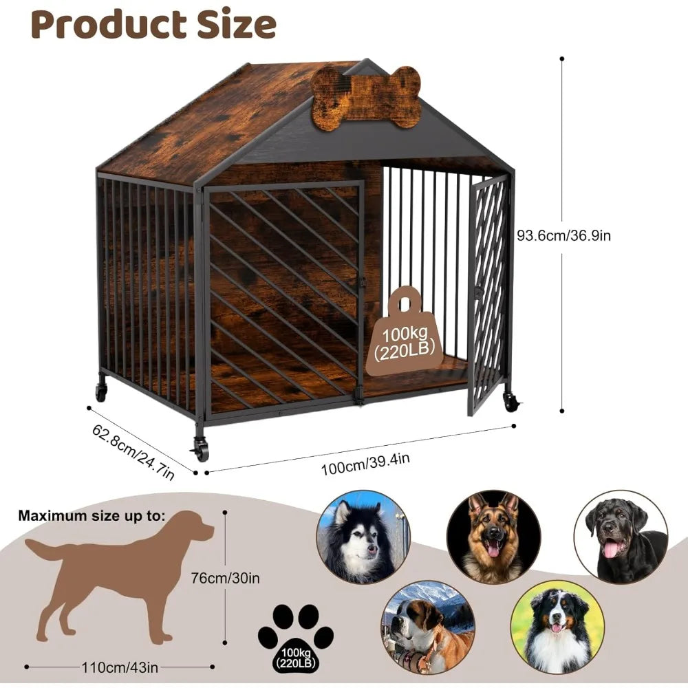 Hign-concerned Heavy Duty Dog Crate For Large Breed Indoor
