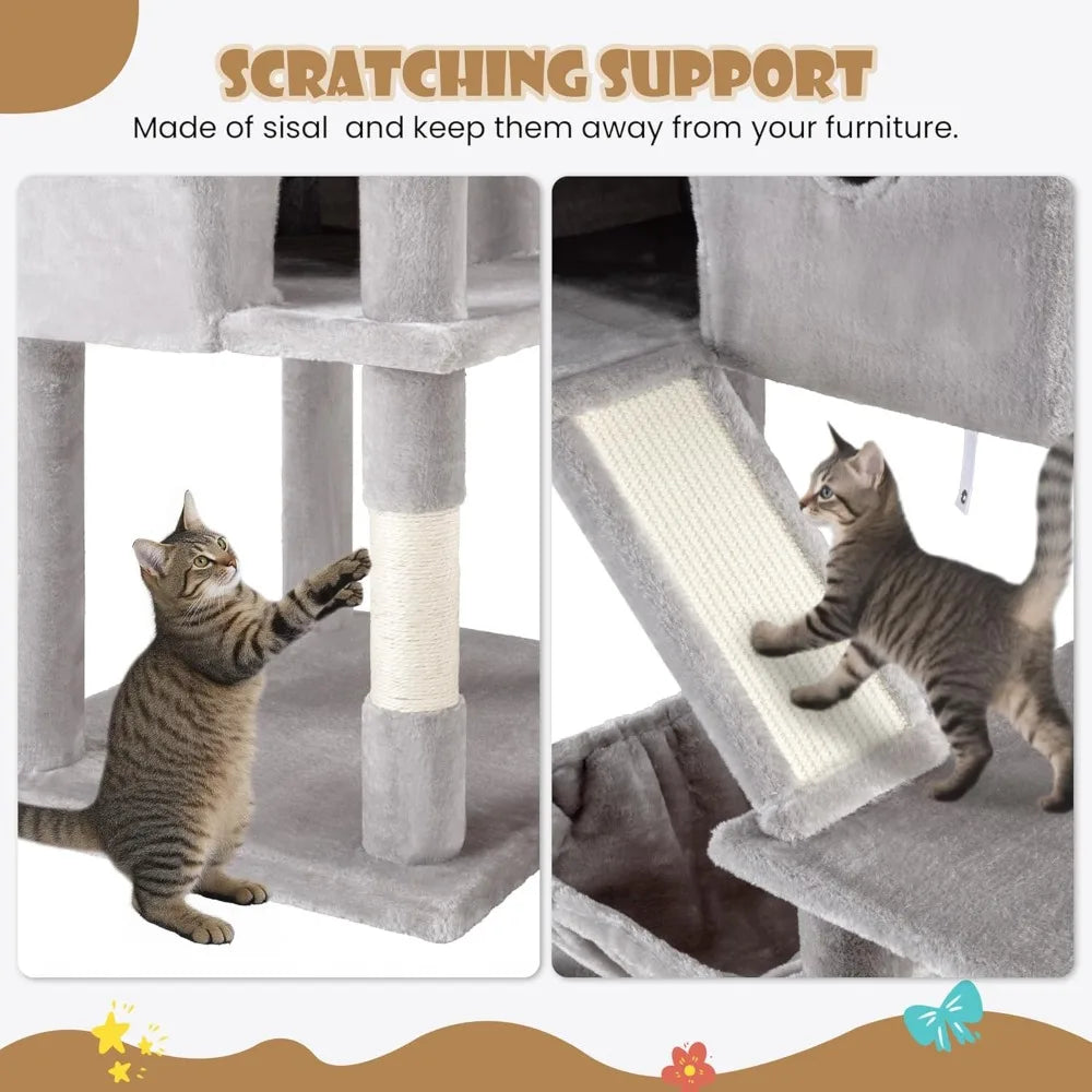 Hign-concerned Five-Tier Cat Tree Tower for Indoor Cats