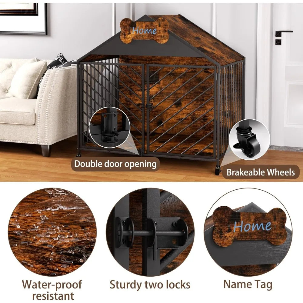 Hign-concerned Heavy Duty Dog Crate For Large Breed Indoor