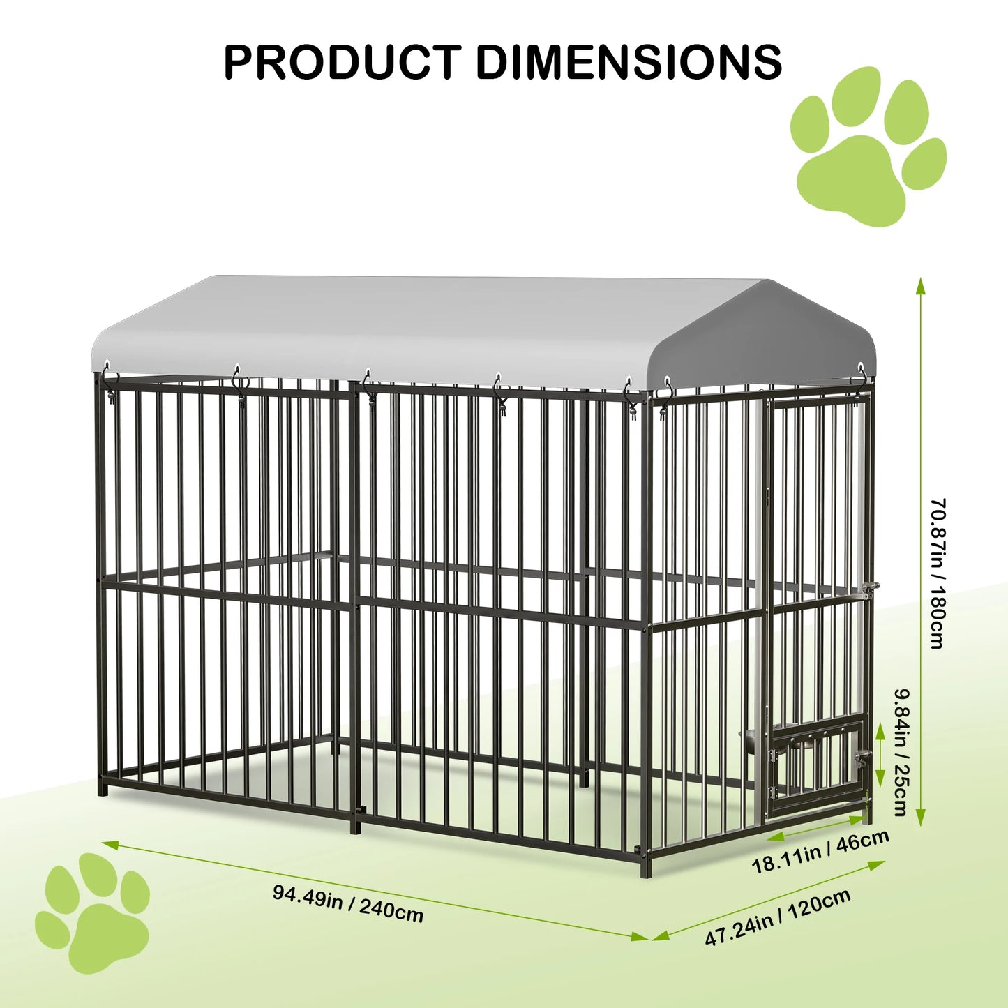 Twister Outdoor Heavy Duty Walk In Dog Kennel With Roof