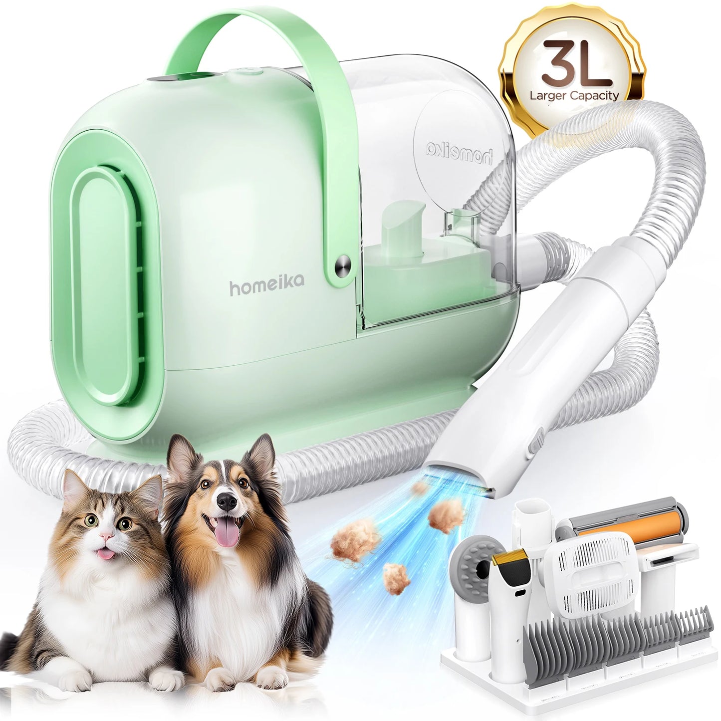 Homeika Dog Grooming Kit Pet Vacuum For Hair Removal