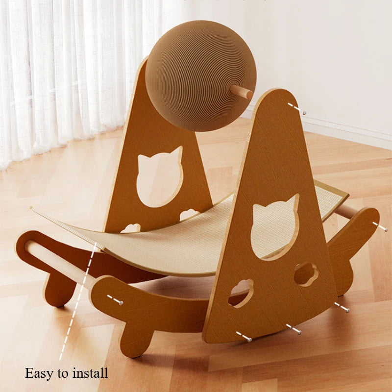 CN Guangdong Cat Hammock Toy With Wooden Scratching Ball
