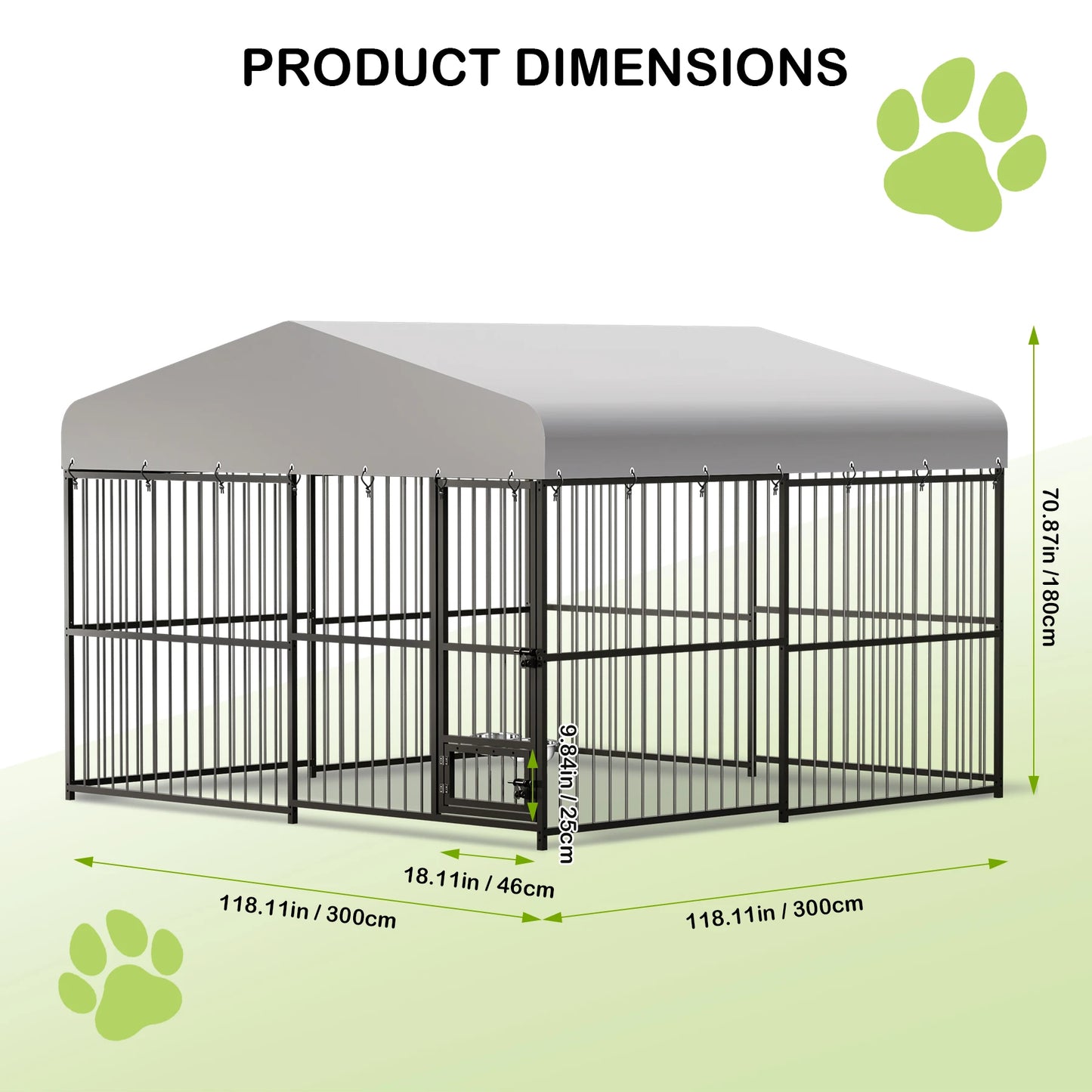 Twister Outdoor Heavy Duty Walk In Dog Kennel With Roof