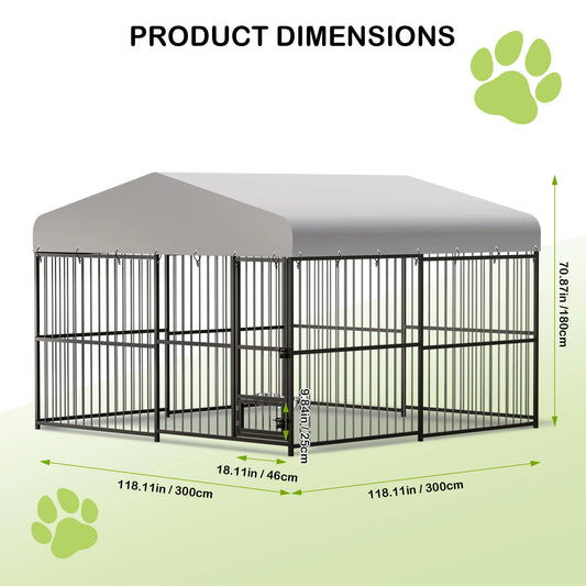 Twister Outdoor Heavy Duty Walk In Dog Kennel With Roof