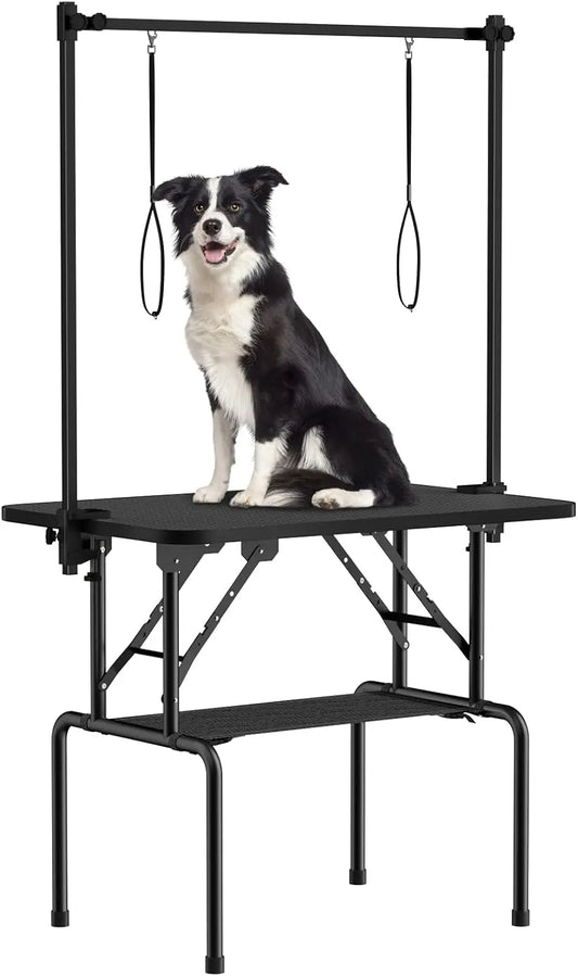 Hign-concerned Foldable Dog Grooming Table Adjustable Arm