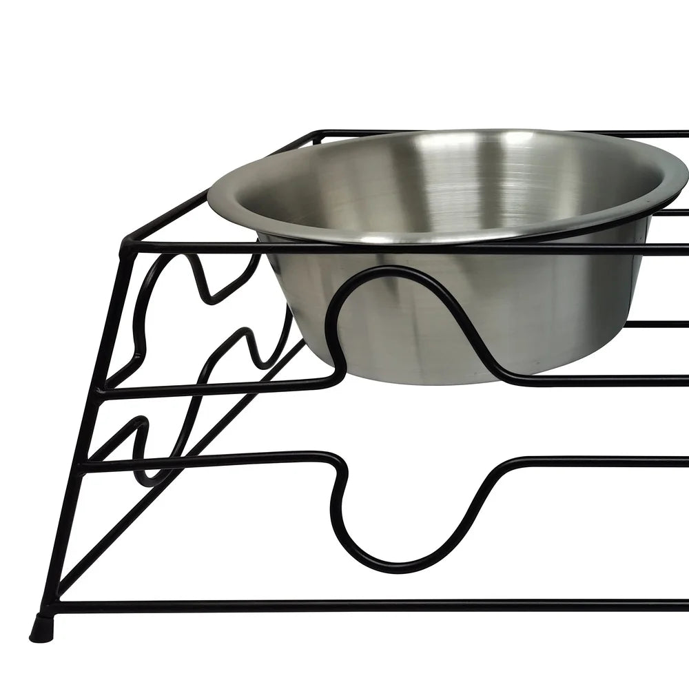 XMSJ Elevated Dog Bowls Stainless Steel Wire Frame Set