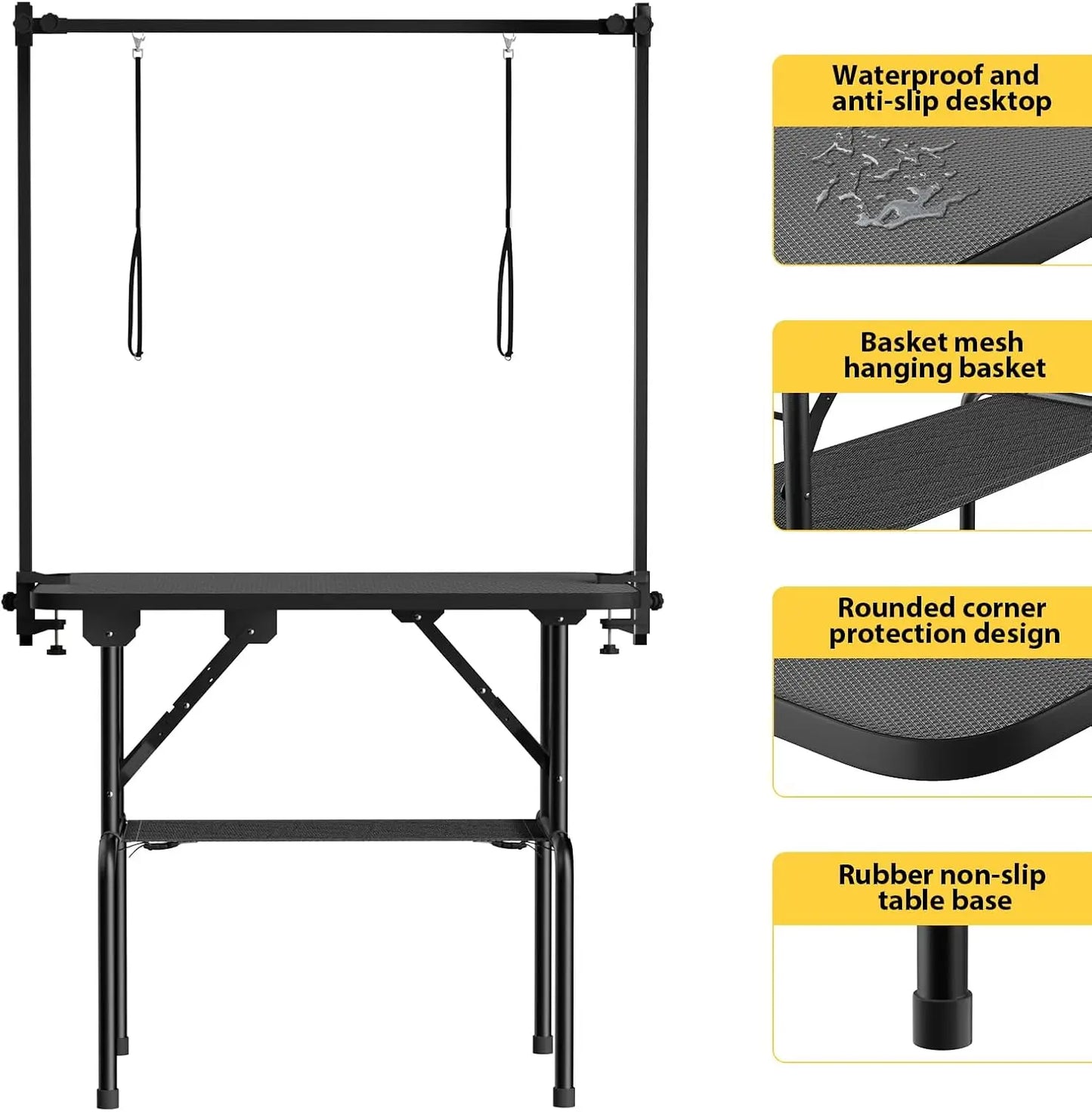 Hign-concerned Foldable Dog Grooming Table Adjustable Arm