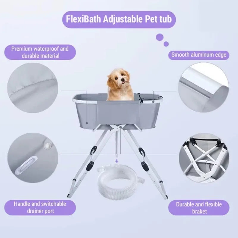 Dog Litter Elevated Foldable Pet Bath Tubs For Dogs