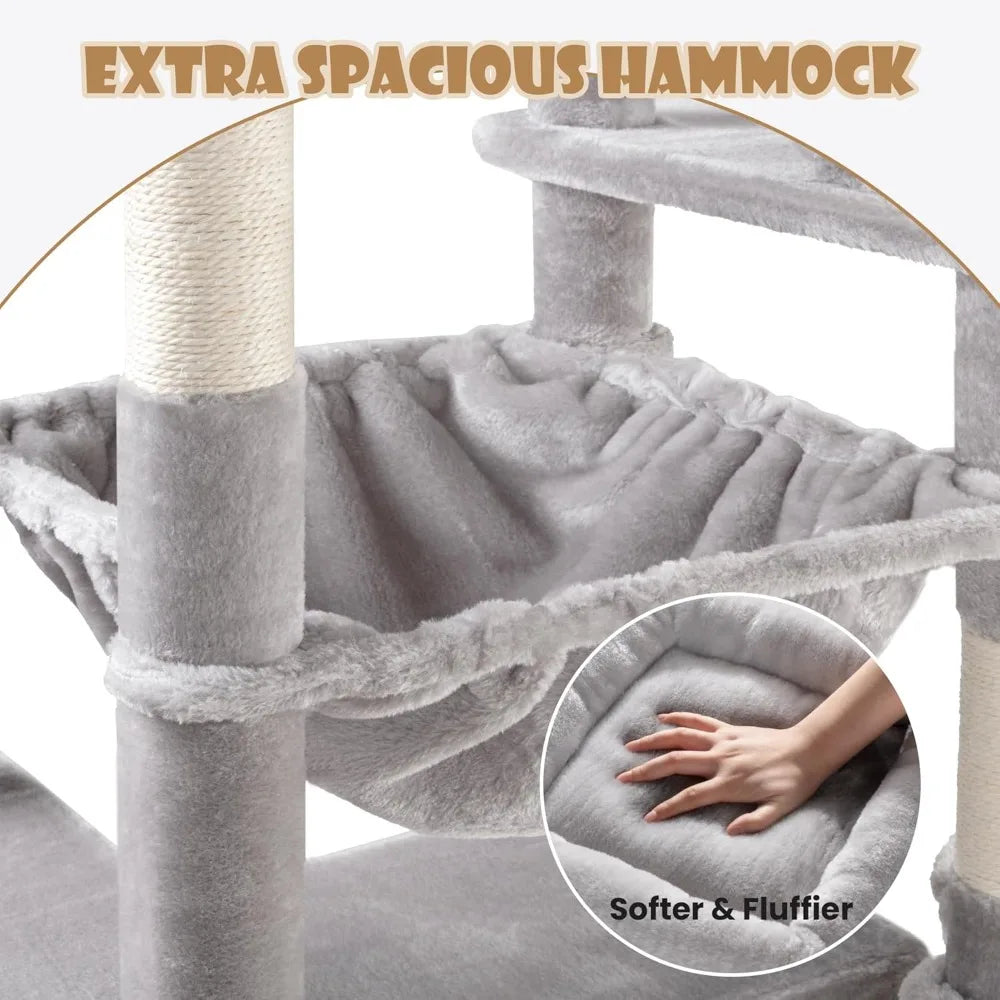 Hign-concerned Five-Tier Cat Tree Tower for Indoor Cats
