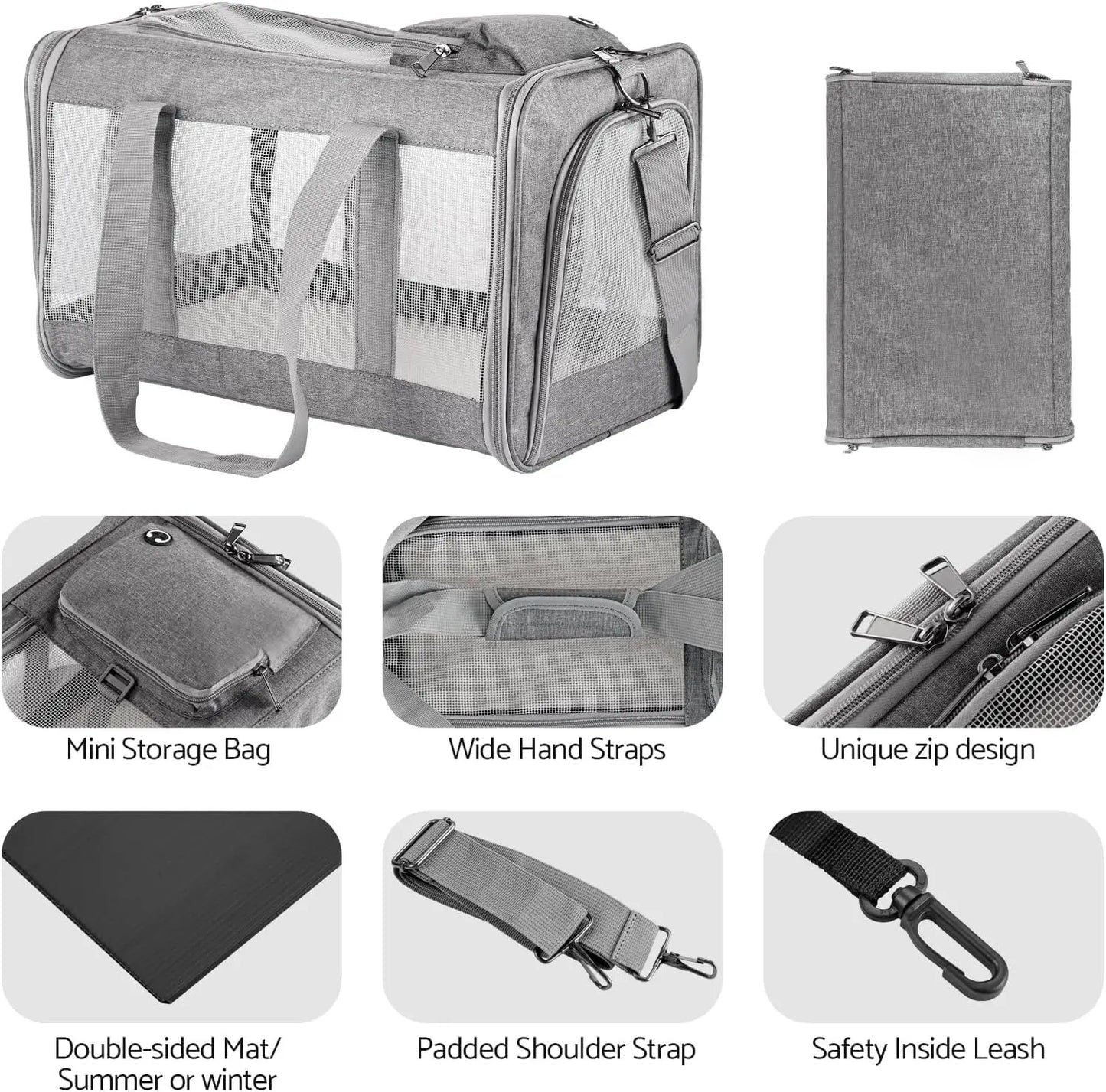 Airline Approved Pet Carrier For Cats And Dogs With Board