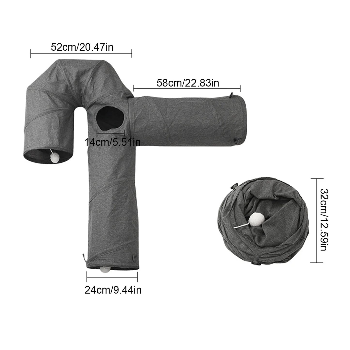 Your Furry Friends Cat Tunnel Foldable 3 Way Playhouse