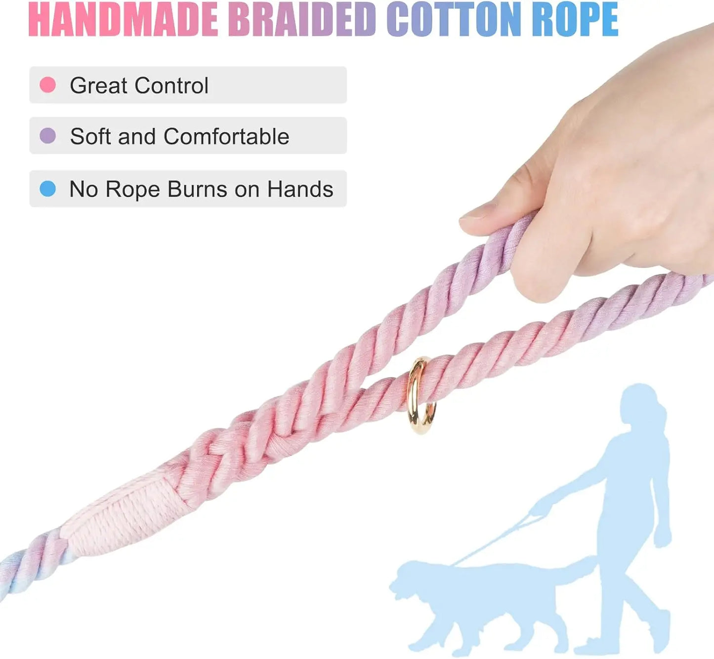 Zhejiang Braided Cotton Dog Leash Heavy Duty Clasp Durable