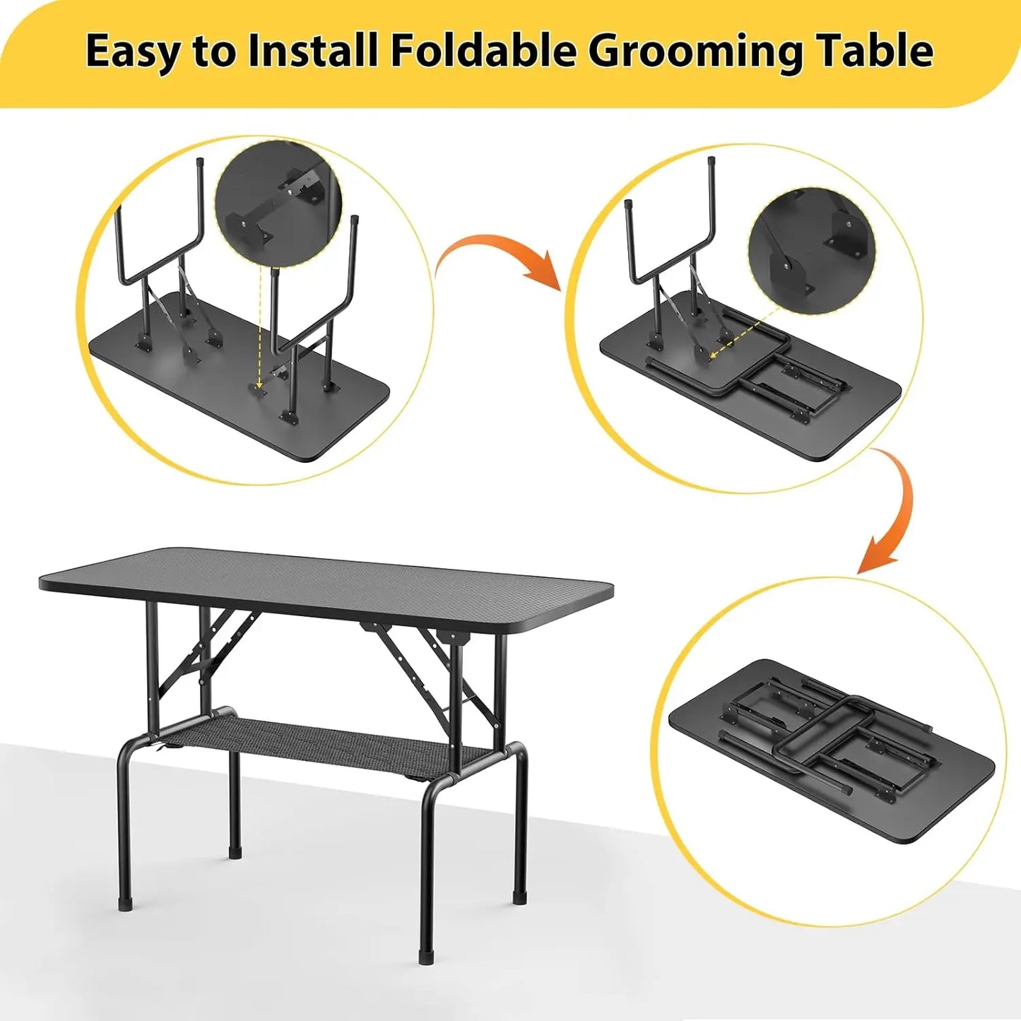 Hign-concerned Foldable Dog Grooming Table Adjustable Arm