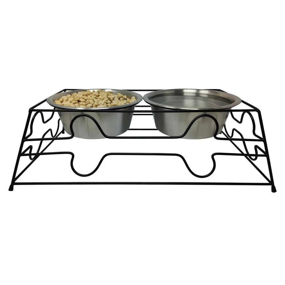 XMSJ Elevated Dog Bowls Stainless Steel Wire Frame Set
