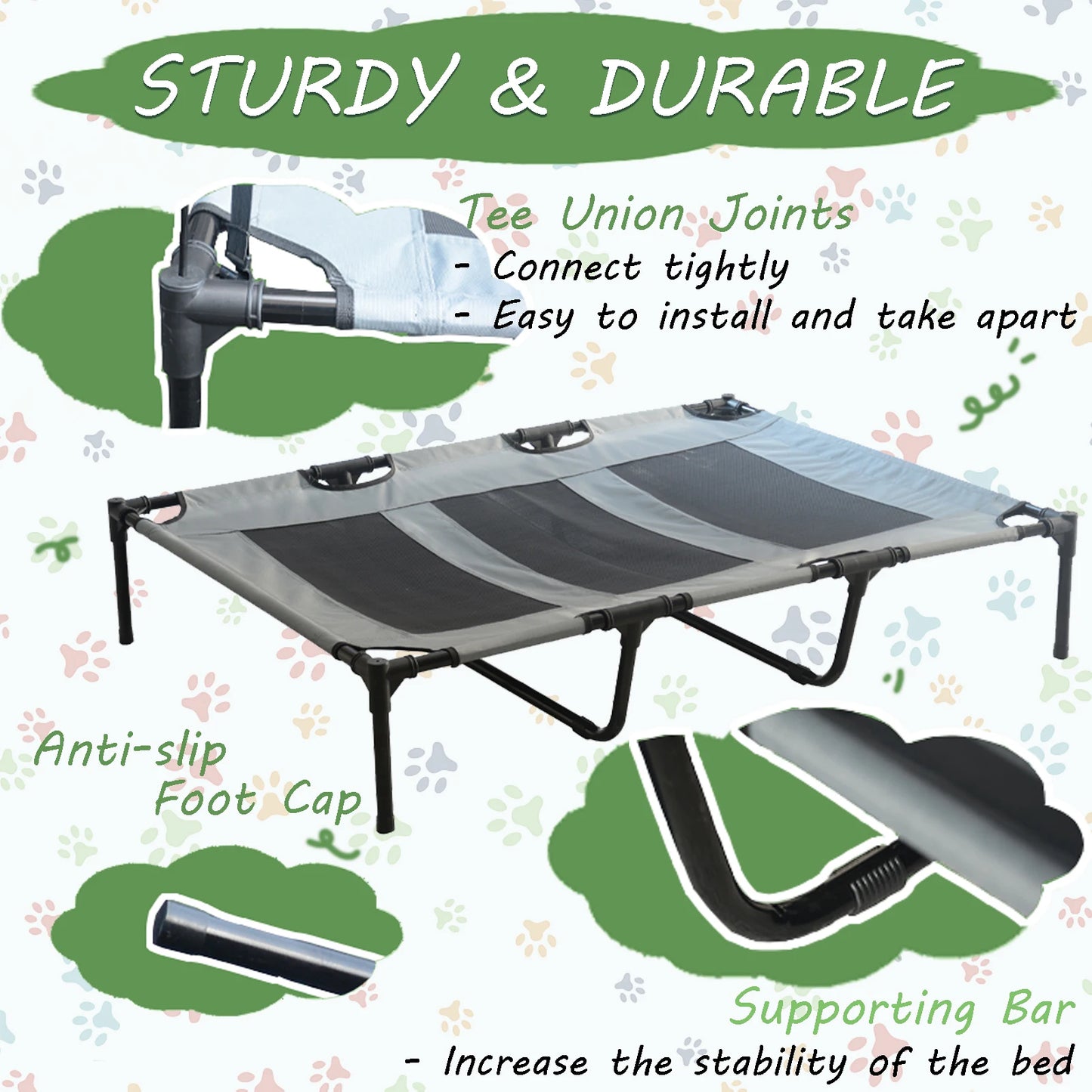 Shanghai Elevated Canopy Dog Bed With Anti Slip Base