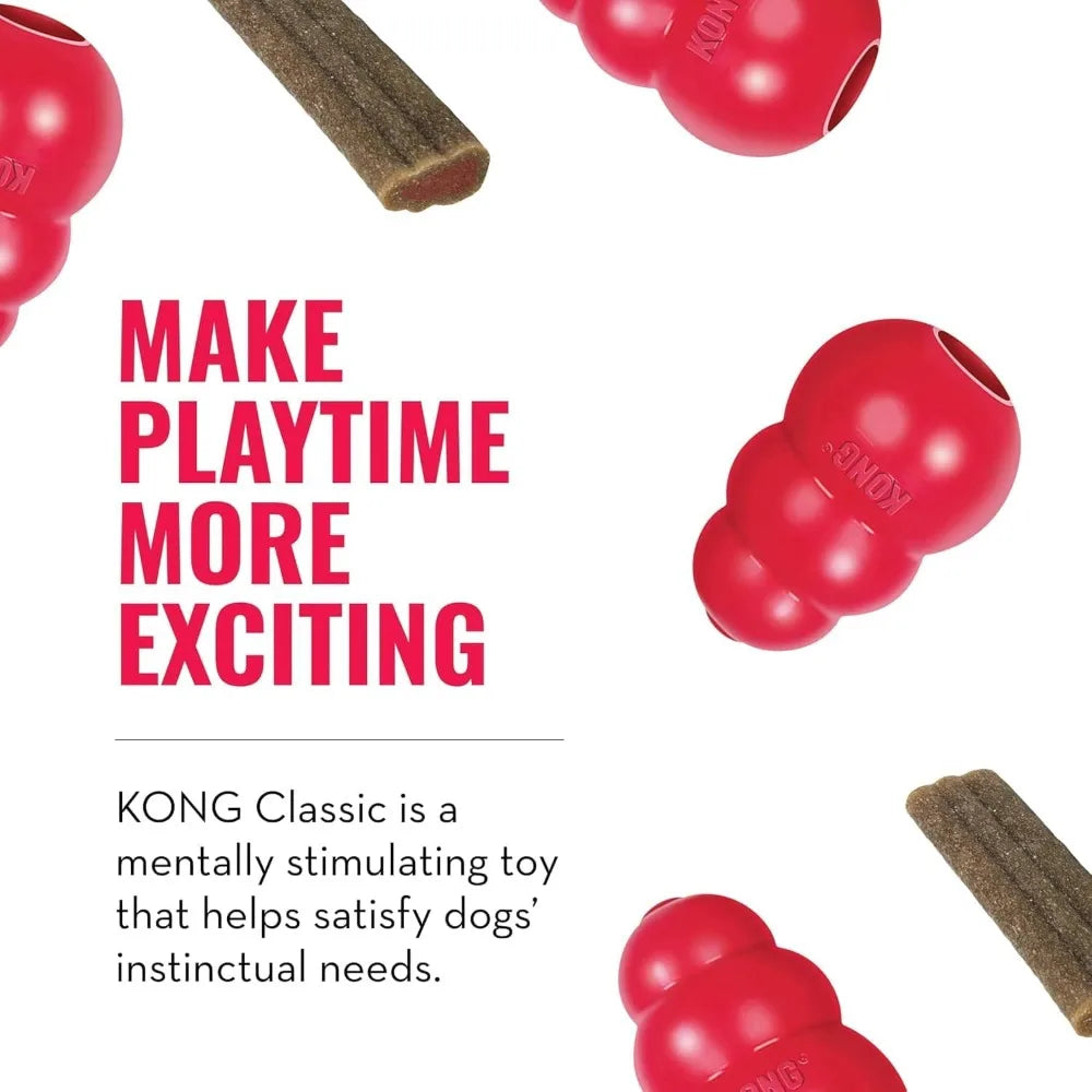 KONG Classic Toy and Enhanced Ziggies Treats Combo Pack