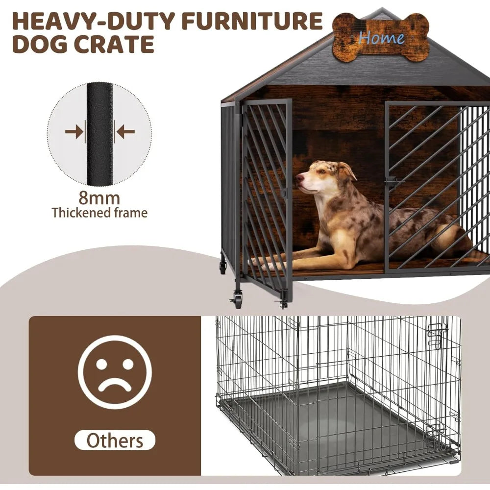 Hign-concerned Heavy Duty Dog Crate For Large Breed Indoor