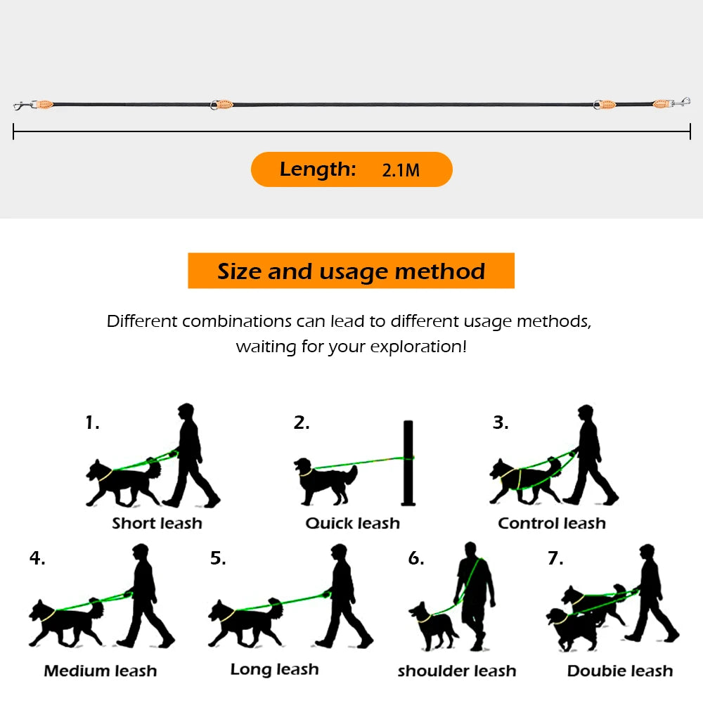 Altrapet New Generation Double Dog Leash Hands Free Dogs