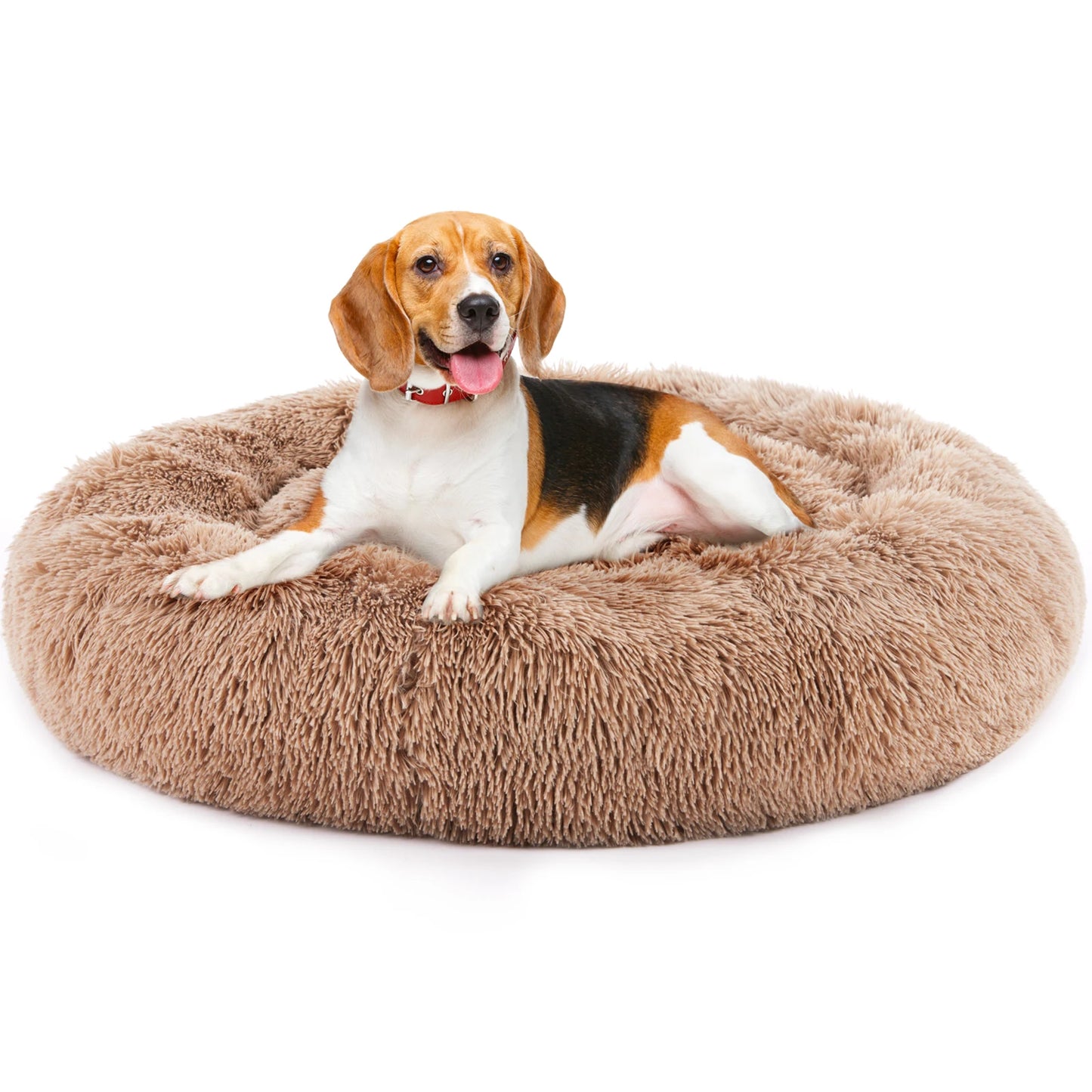 JHK Calming Dog Bed Anti Slip Fluffy Plush Washable Fur
