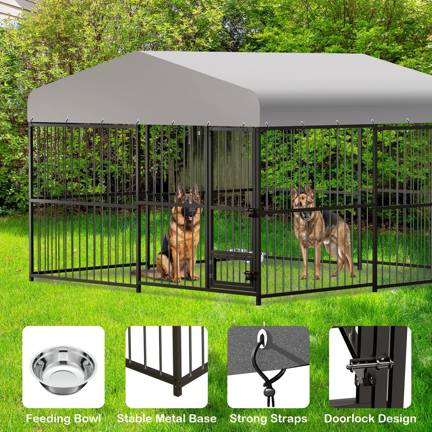Twister Outdoor Heavy Duty Walk In Dog Kennel With Roof