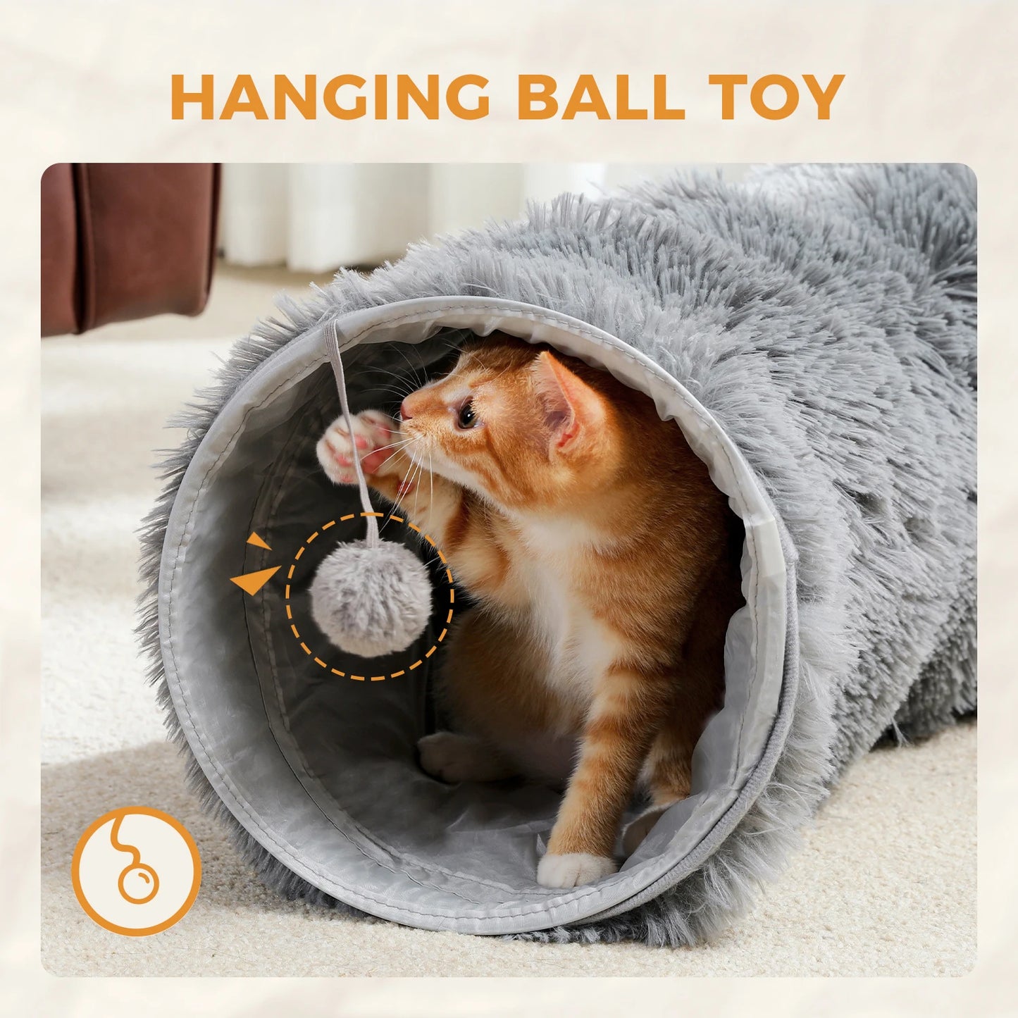 Your Furry Friends Cat Tunnel Collapsible Plush Toy