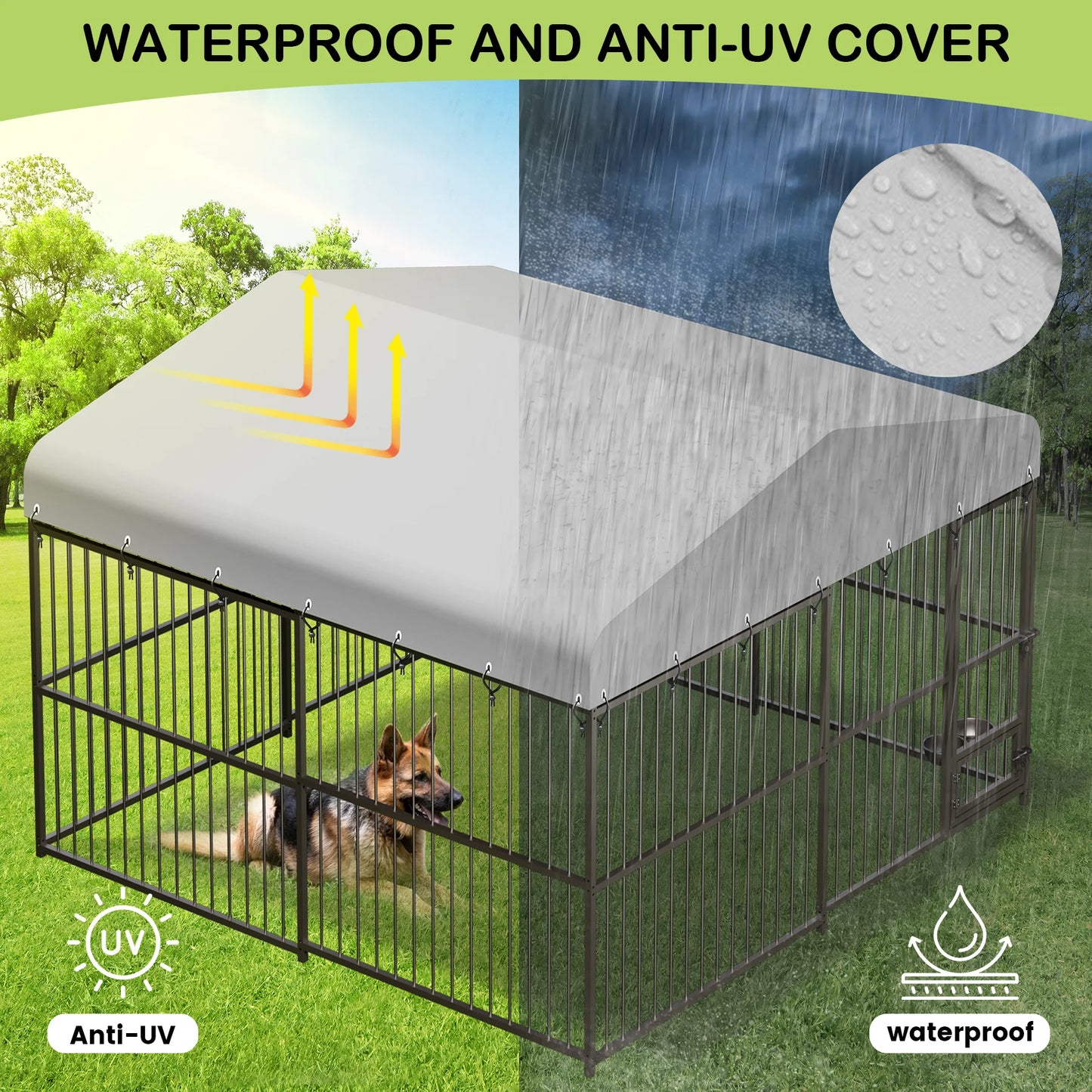 Twister Outdoor Heavy Duty Walk In Dog Kennel With Roof
