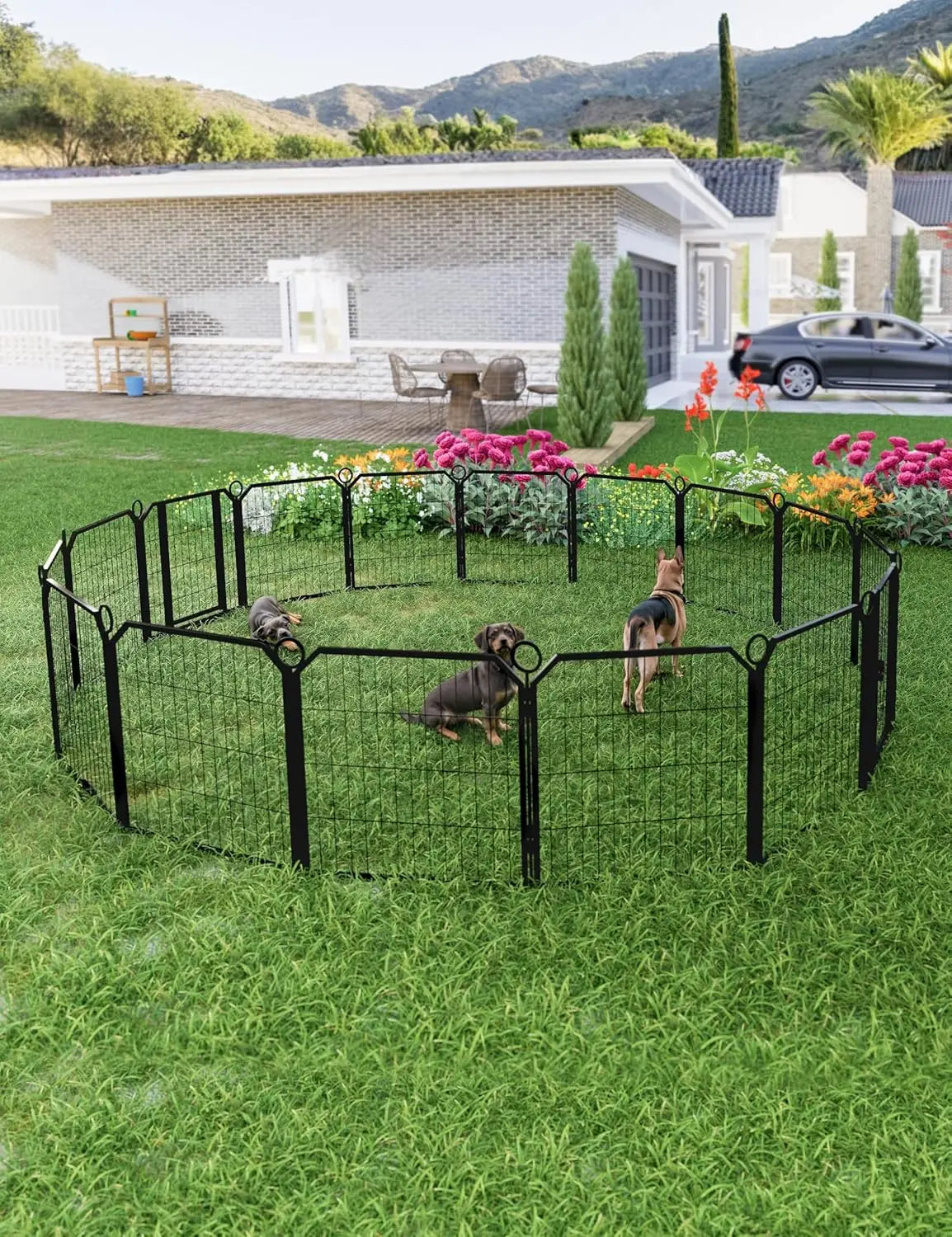 HiMISSH Heavy Duty Portable Dog Playpen Indoor Outdoor