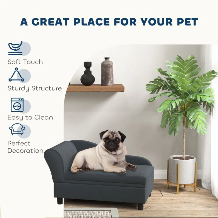 PawHut Pet Sofa Bed With Storage For Cats And Dogs