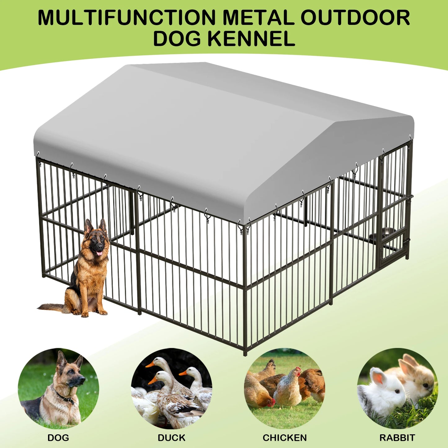 Twister Outdoor Heavy Duty Walk In Dog Kennel With Roof