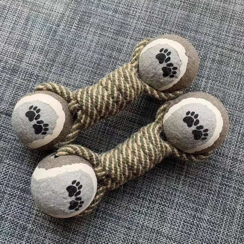 Hign-concerned Chemical Dog Chew Toy Rope Tennis Dumbbell